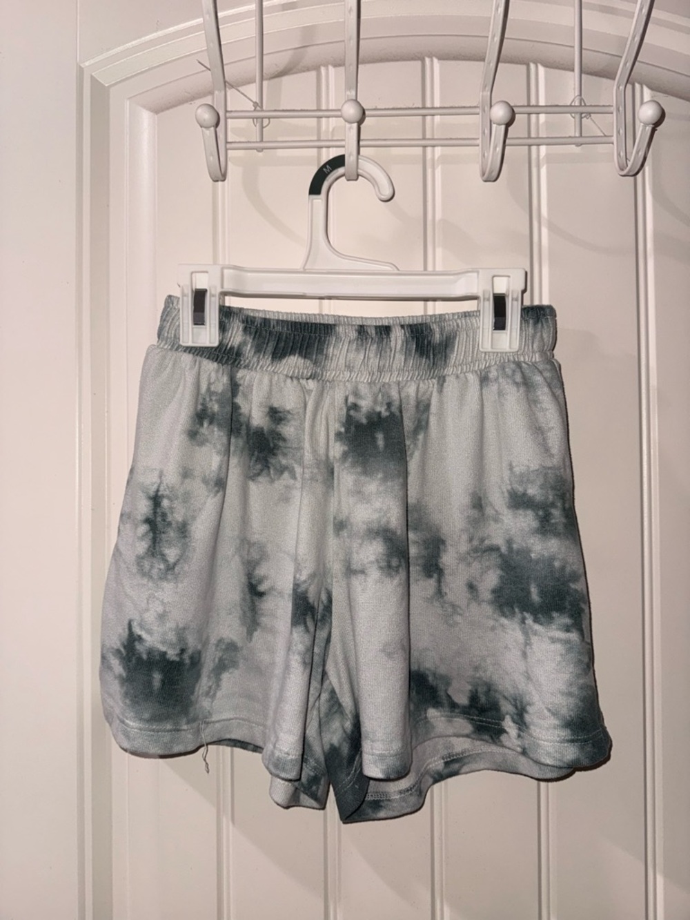 Altar'd State Teal & White Tie-Dye Athletic Shorts